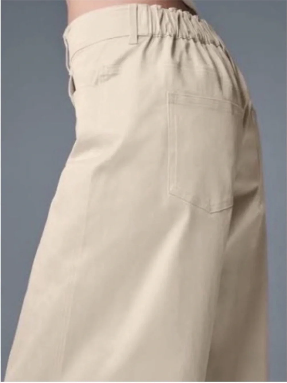 Alo Yoga Low Rise Wanderlust Wide Leg Trousers Oat Milk Tan Sz XS 2-4 W54154R